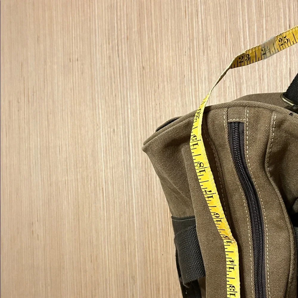 Khaki Canvas Messenger Bag for Men